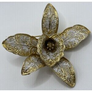 Pastelli Signed Vintage Royal Of Orchid Brooch  Large 2.5”  STUNNING!